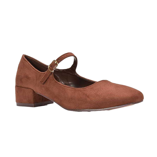 Brown - Front - XY London Womens-Ladies Jenna Court Shoes