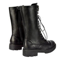 Black - Back - Womens-Ladies Vera Mid Calf Biker Boots