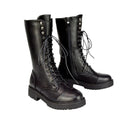 Black - Pack Shot - Womens-Ladies Vera Mid Calf Biker Boots