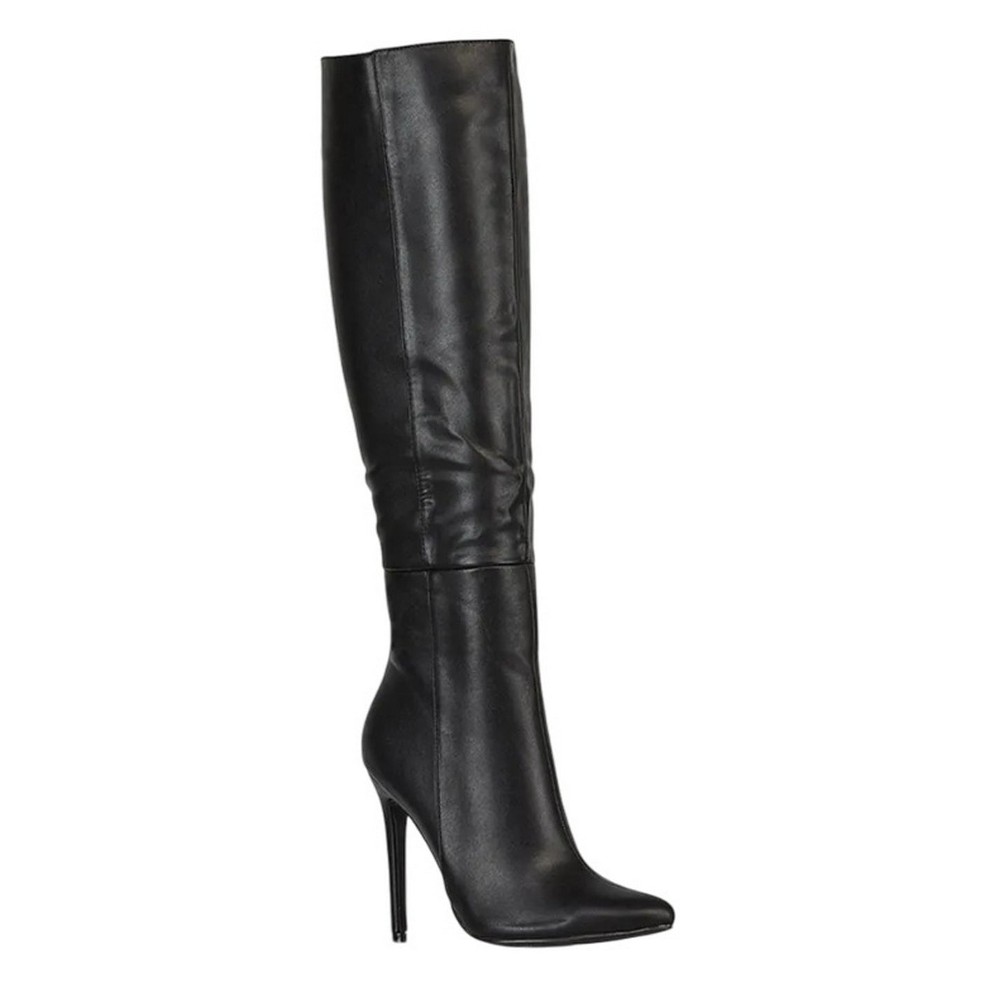 Black - Lifestyle - XY London Womens-Ladies Nora Pointed Side Zip High Stiletto Heel Knee-High Boots