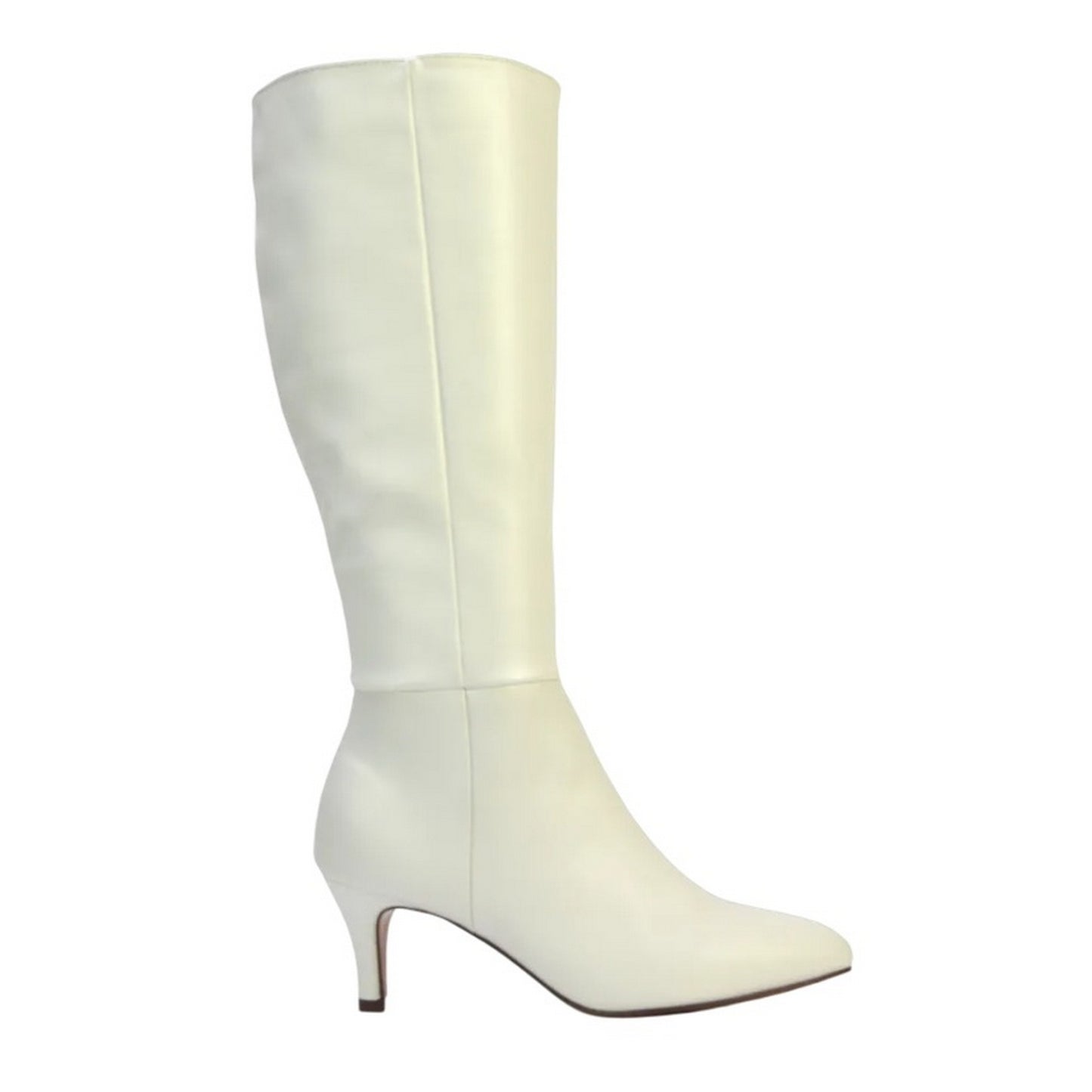 White - Lifestyle - XY London Womens-Ladies Coby Pointed Mid Stiletto Knee-High Boots