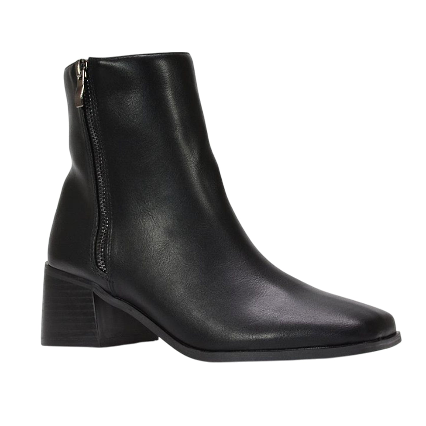 Black - Pack Shot - XY London Womens-Ladies Willow Square Toe Ankle Boots