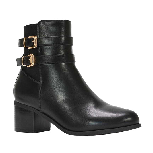 Black - Front - XY London Womens-Ladies Tabitha Block Heel Chelsea Boots