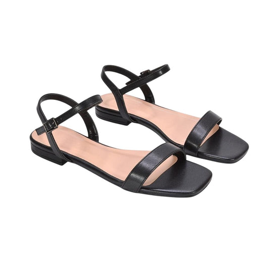 Black - Front - XY London Womens-Ladies Hallie Ankle Strap Sandals