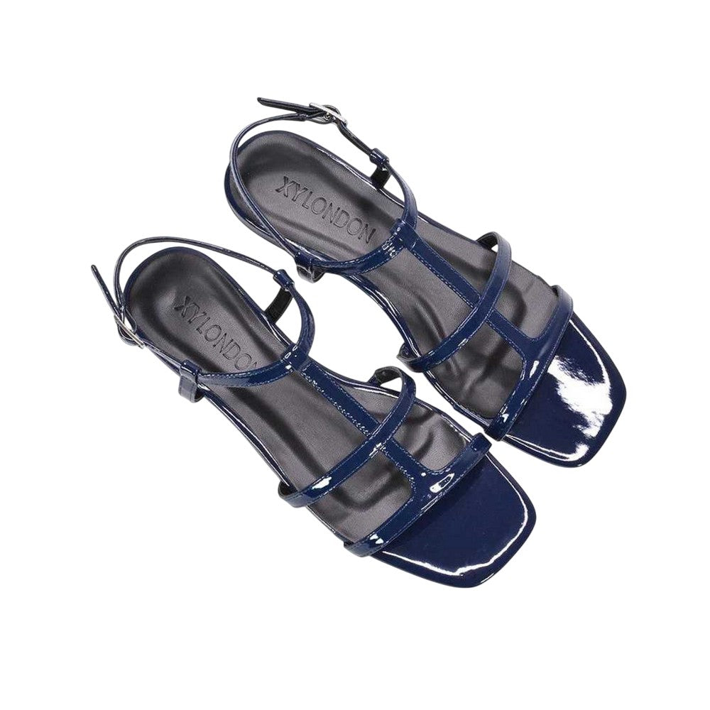 Navy - Pack Shot - XY London Womens-Ladies Danielle Patent Strappy Sandals