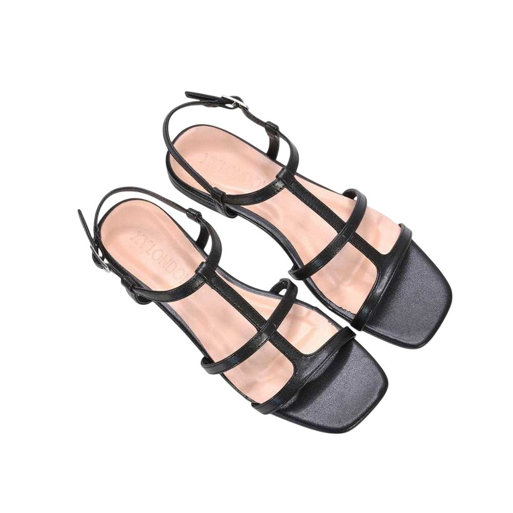 Black - Pack Shot - XY London Womens-Ladies Danielle Caged Sandals