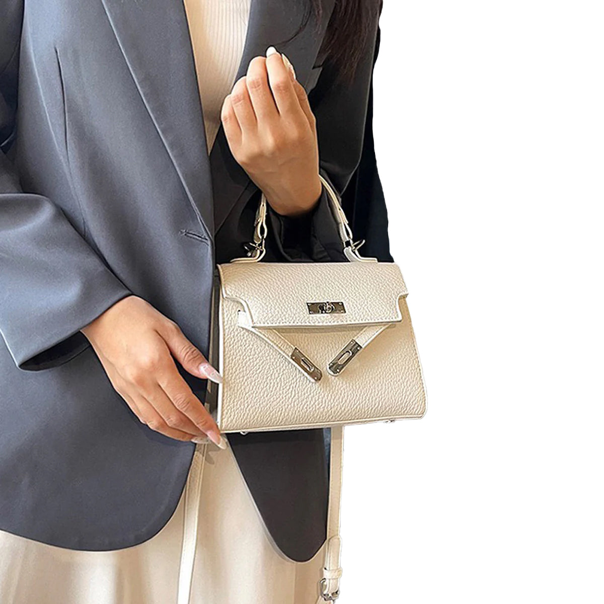 Beige - Side - XY London Womens-Ladies Juniper Cross Body Handbag