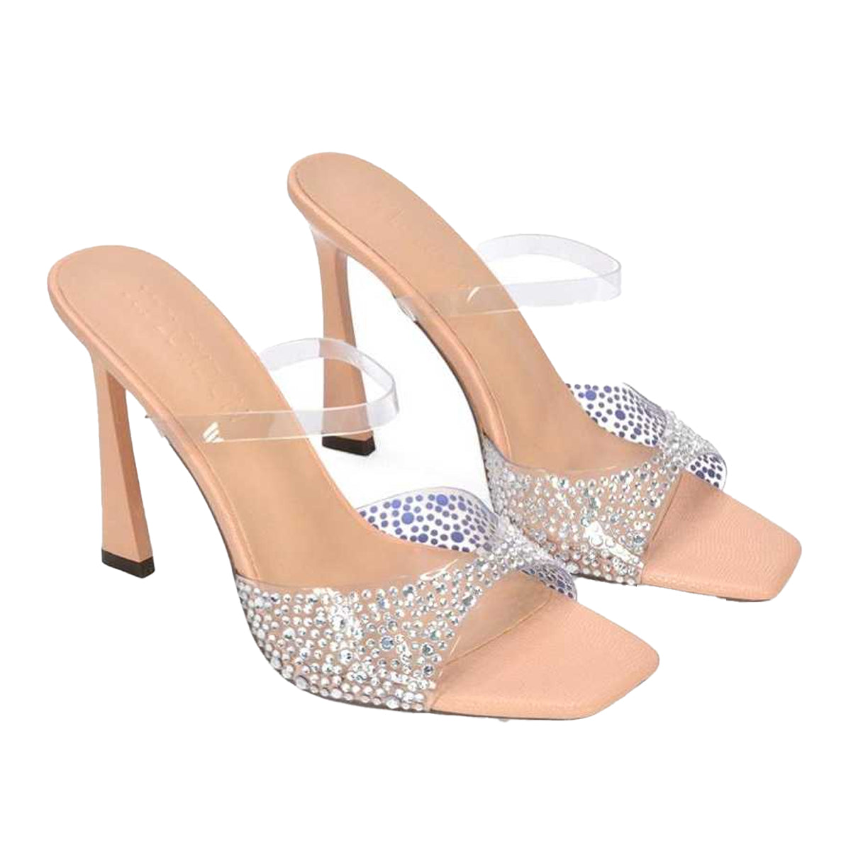 Nude - Lifestyle - XY London Womens-Ladies Lois Rhinestone Perspex High Heel Sandals