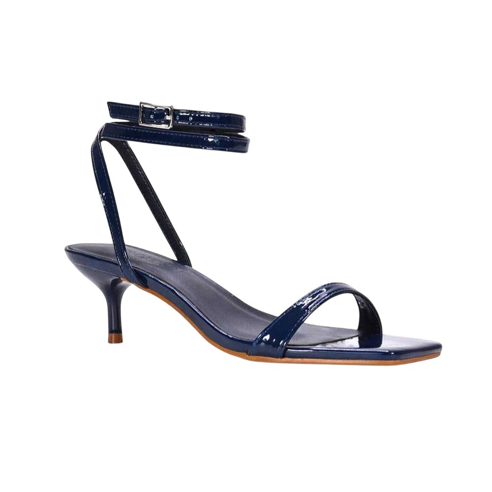 Navy - Lifestyle - XY London Womens-Ladies Nikita Patent Low Kitten Heel Sandals
