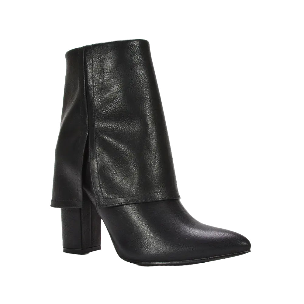 Black - Lifestyle - XY London Womens-Ladies Ayla Folded Collar Chelsea Boots