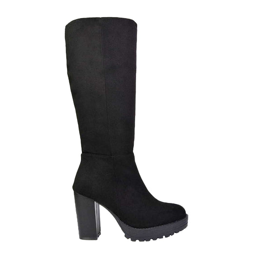Jet Black - Front - XY London Womens-Ladies Addie Chunky Platform Ankle Boots