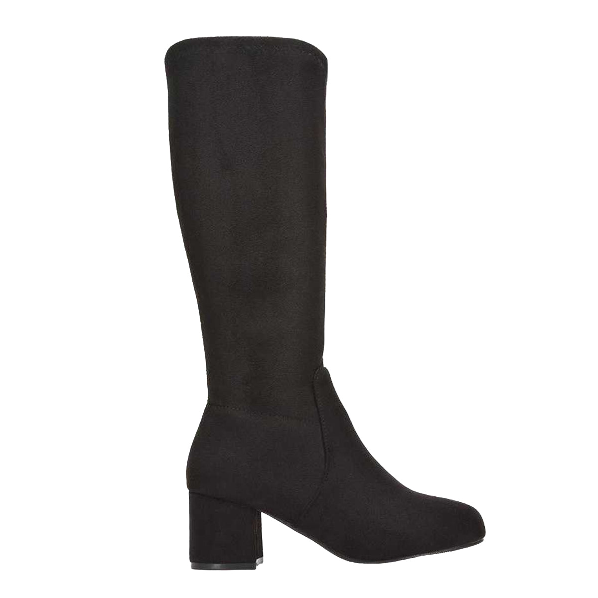 Jet Black - Lifestyle - XY London Womens-Ladies Masie Knee-High Low Mid Block Heel Boots