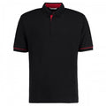 Front - Kustom Kit Mens Button Down Contrast Short Sleeve Polo Shirt