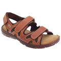 Front - Roamers Mens 3 Touch Fastening Adjustable Comfort Leather Sandals