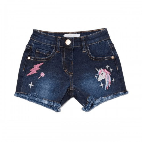 Front - Blue Zoo Girls Denim Embellished Shorts
