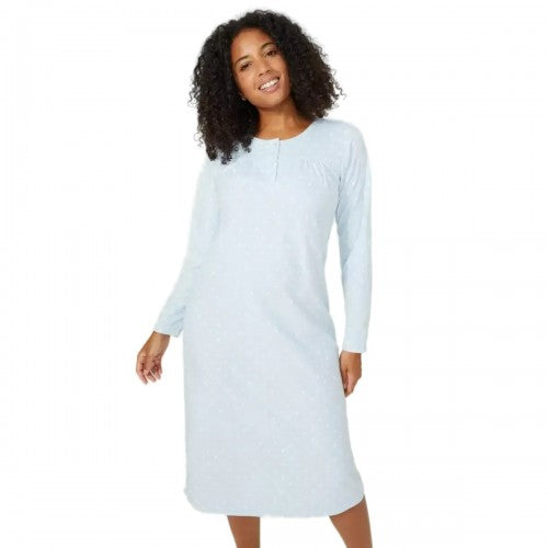 Front - Debenhams Womens/Ladies Classic Spotted Fleece Nightie