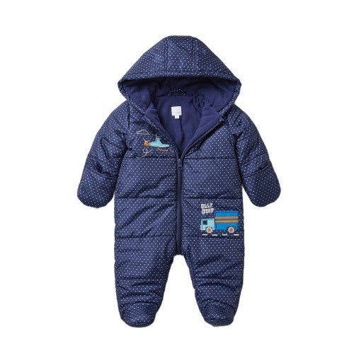 Front - Blue Zoo Baby Boys Truck Snowsuit