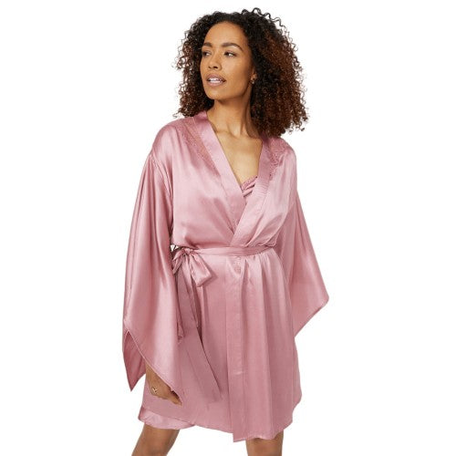 debenhams dressing gown ladies Debenhams Womens/Ladies Camellia Lace Satin Wrap Dressing Gown – Universal  Textiles