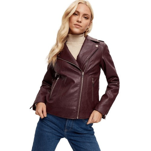 Front - Dorothy Perkins Womens/Ladies Faux Leather Biker Jacket