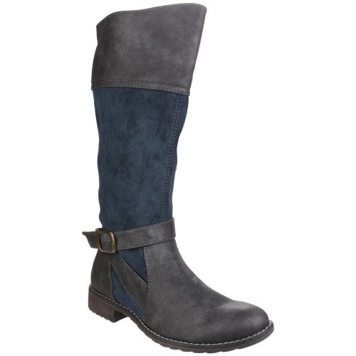 Front - Divaz Womens/Ladies Garbo Zip Up Contrast Knee High Boots