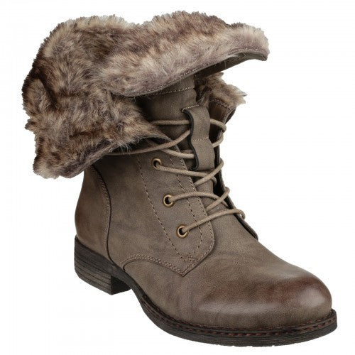 Front - Divaz Womens/Ladies Leigh Lace Up Ankle Boots
