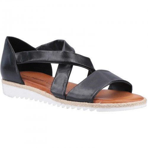 Front - Hush Puppies Womens/Ladies Gemma Espadrille Leather Wedge Sandals