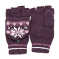 Front - Ladies/Womens Patterned Capped Fingerless Winter Gloves
