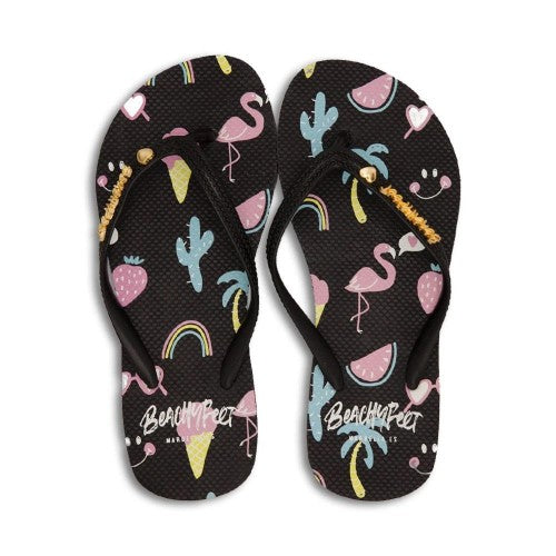 Front - BeachyFeet Womens/Ladies La Fiesta Flip Flops
