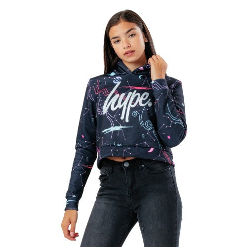 Front - Hype Girls Galaxy Crop Hoodie