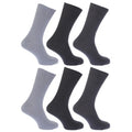 Front - FLOSO Mens Ribbed Non Elastic Top 100% Cotton Socks (Pack Of 6)