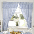 Front - Molly Gingham Chequer Pattern Ready Made Curtains With Valance Top