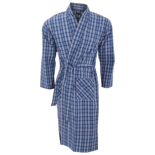 Front - Mens Lightweight Patterned Kimono Robe