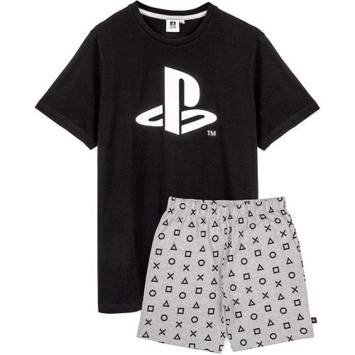 Front - Playstation Mens Logo Short Pyjama Set