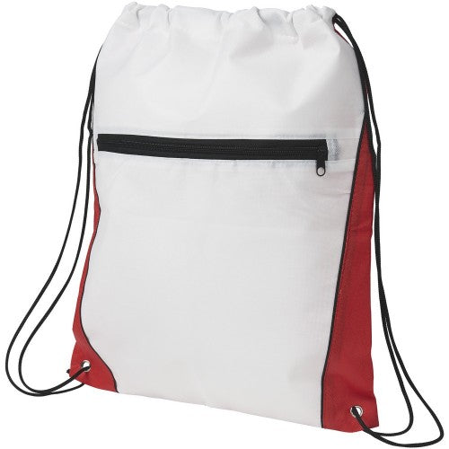 Front - Bullet Contrast Non Woven Drawstring Backpack