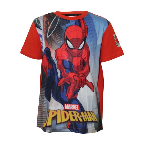 Front - Spider-Man Girls Swinging Through The City T-Shirt
