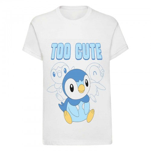 Front - Pokemon Girls Too Cute Piplup T-Shirt