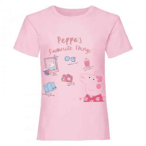 Front - Peppa Pig Girls Favourite Things T-Shirt