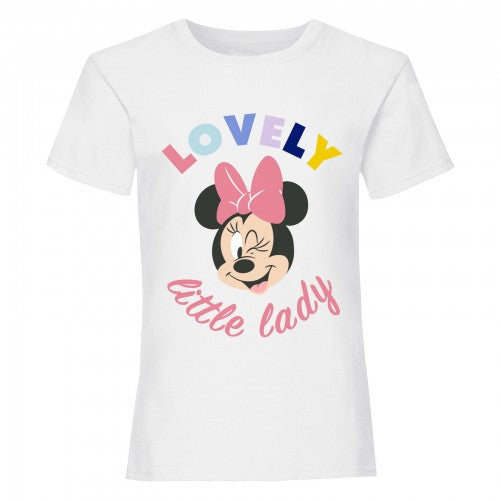 Front - Disney Girls Lovely Little Lady Minnie Mouse T-Shirt