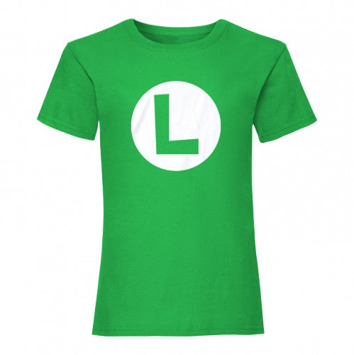 Front - Super Mario Womens/Ladies Luigi Logo Boyfriend T-Shirt