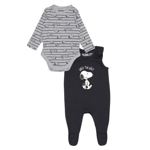 Front - Peanuts Boys Walk The Walk Snoopy Sleepsuit Set
