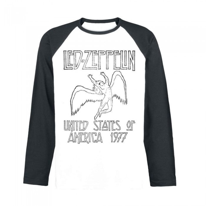 Front - Led Zeppelin Unisex Adult USA 77 Long-Sleeved T-Shirt
