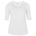 Front - Anvil Womens/Ladies Tri-Blend Deep Scoop Neck 1/2 Long Sleeve Top