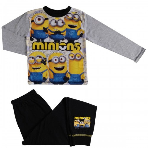 Front - Minions Boys Logo Long Pyjama Set