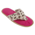 Front - Womens/Ladies Animal Print Supersoft Toe Post Flip Flop Slippers