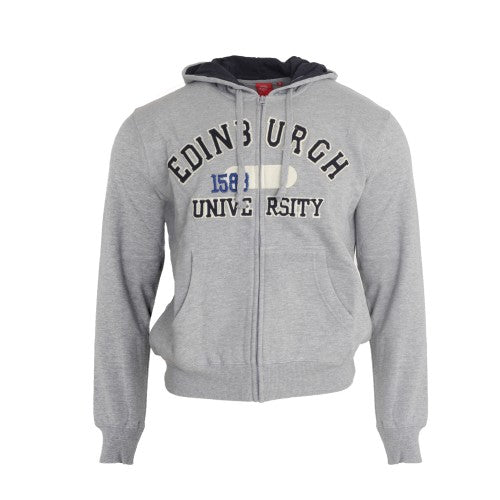 Front - University Of Edinburgh Unisex Full Zip Hoodie