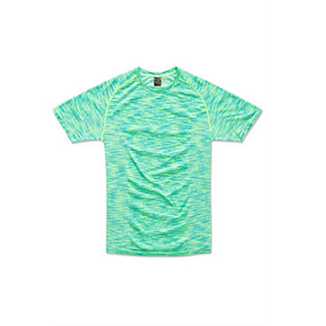 Kiwi Green Melange - Back - Stedman Mens Active Seamless Raglan Tee