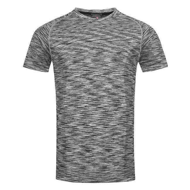 Black Opal Melange - Front - Stedman Mens Active Seamless Raglan Tee