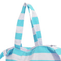 White-Mint - Back - FLOSO Womens-Ladies Striped Summer Handbag With Shoulder Strap