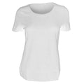White - Back - Russell Collection Ladies-Womens Short Sleeve Strech Top