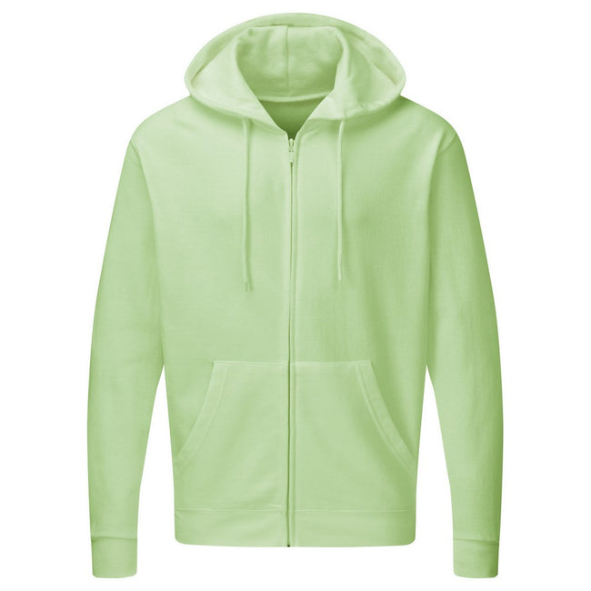 Neo Mint - Front - SG Mens Plain Full Zip Hooded Sweatshirt